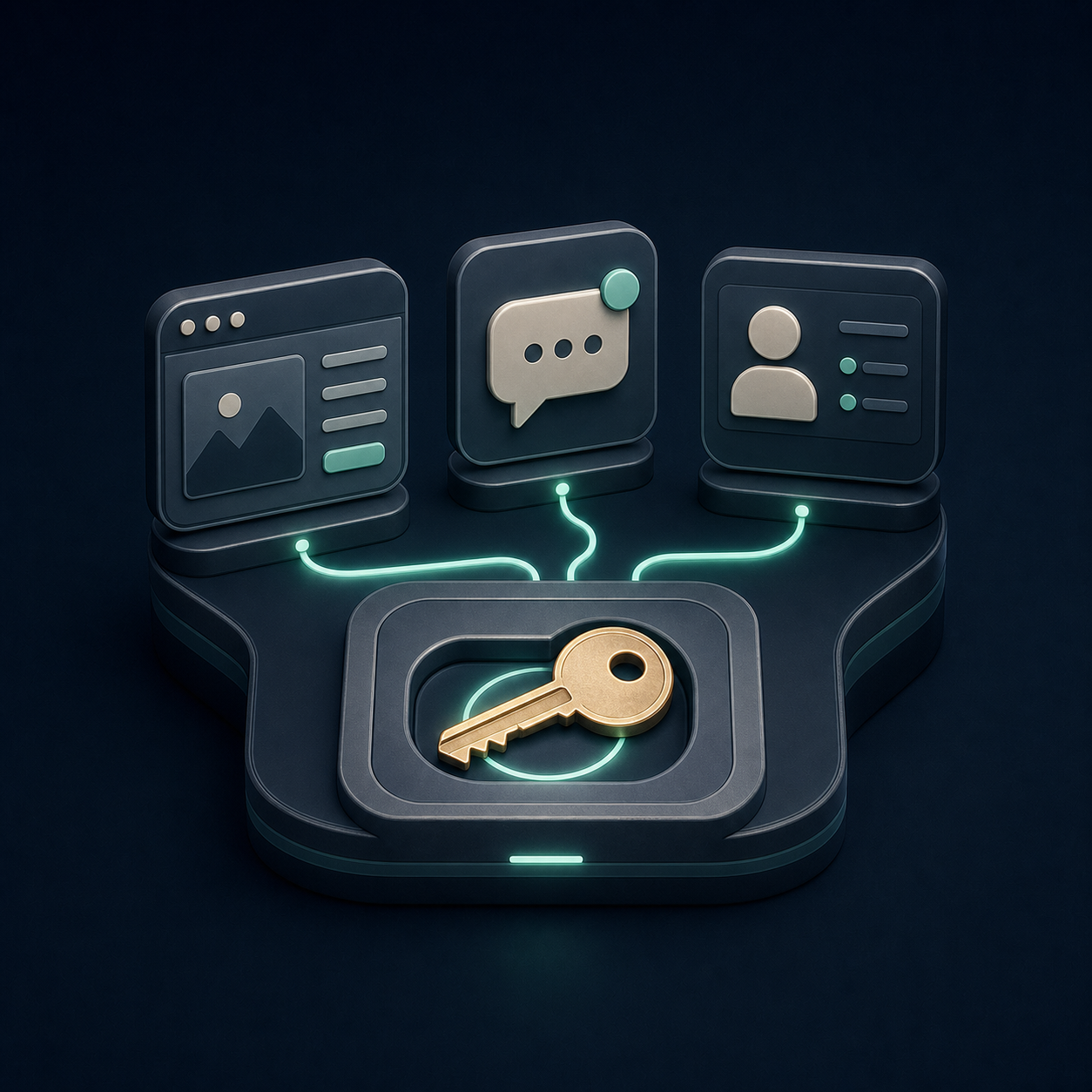A connected website, messaging, and customer system with an ownership key